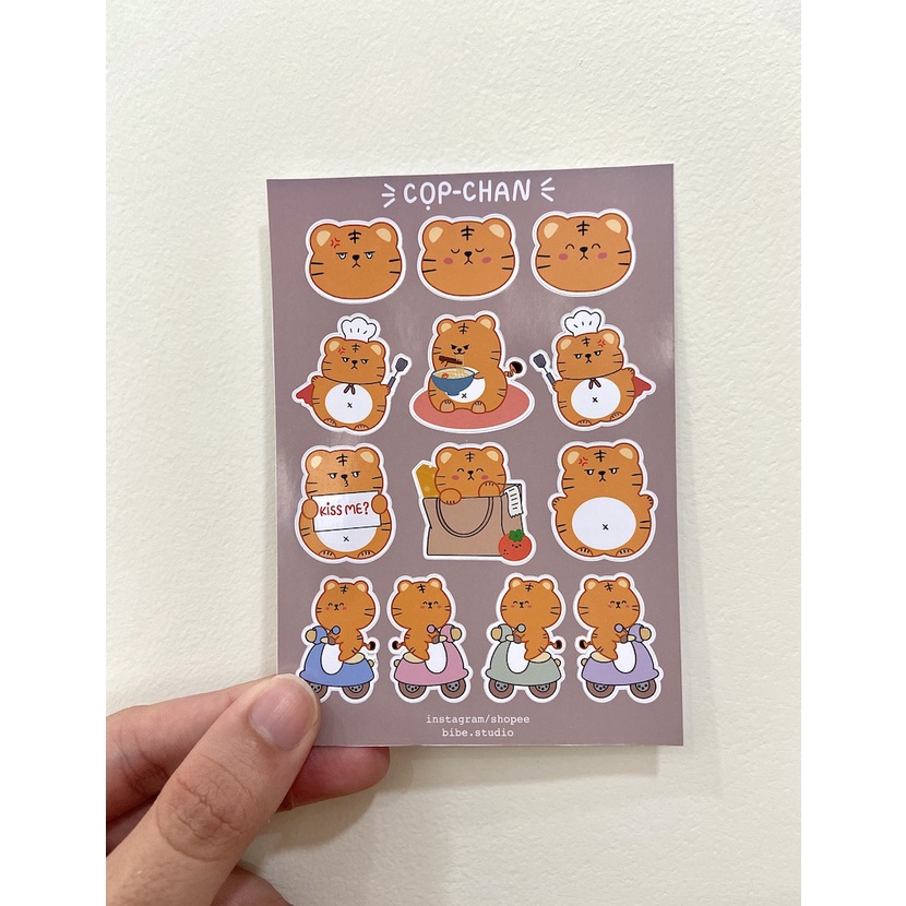 Bibe | Cọp Chan Sticker Sheet | Hình Dán Trang Trí Sổ Planner, Bullet Journal
