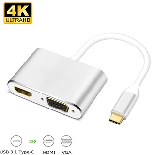 Cáp Chuyển Usb Type-C to HDMI & VGA 4k