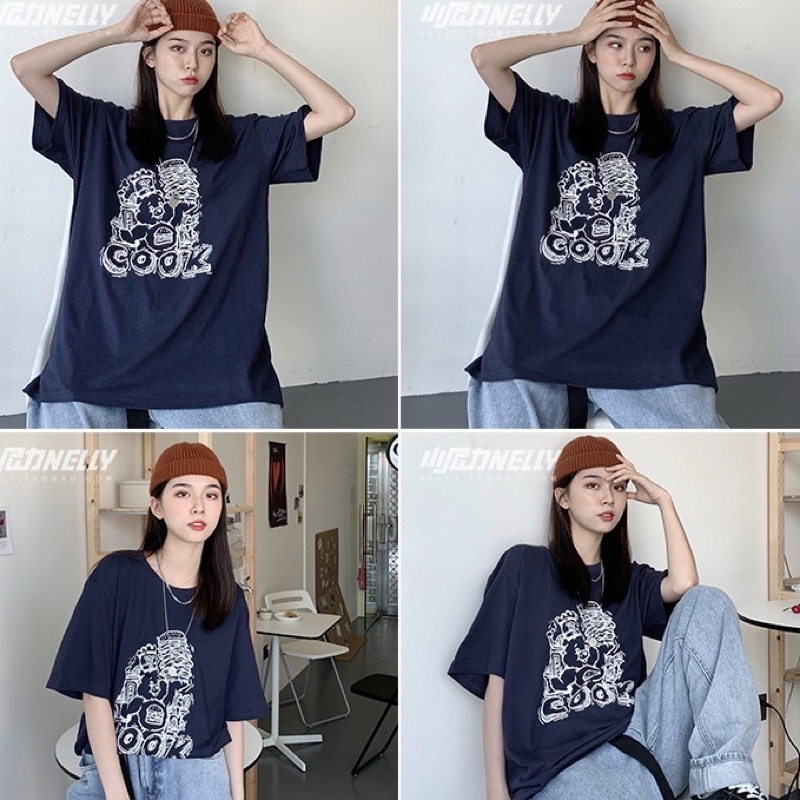 Áo thun NELLY, chính hãng, sẵn hàng, dáng Unisex hình in COOK CHÒN CLOTHING