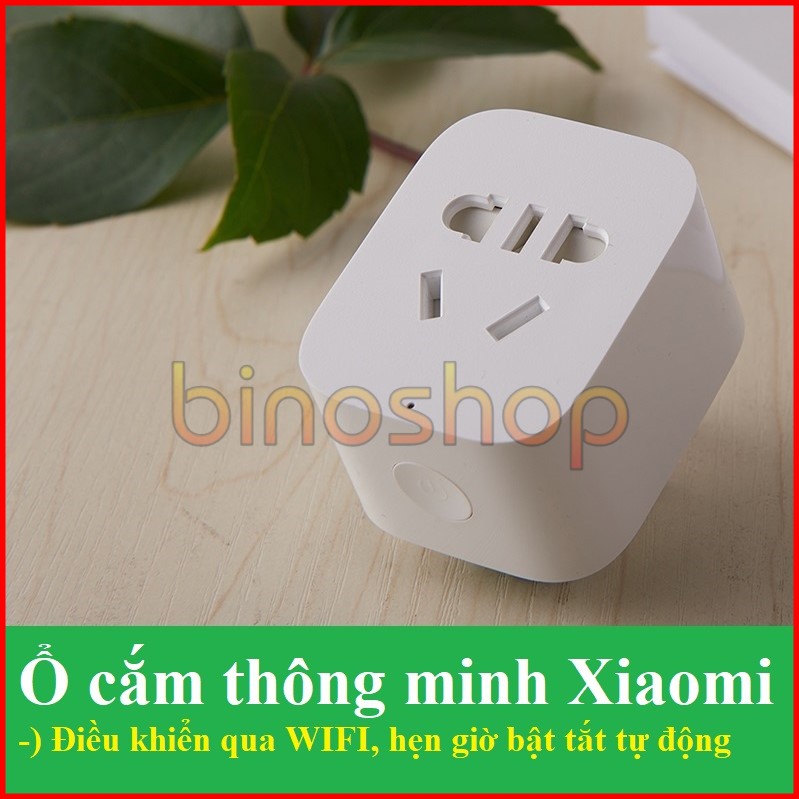 Ổ cắm thông minh Xiaomi kết nối Wifi  (hẹn giờ tắt mở qua điện thoại, có nút cứng bật tắt) - ổ cắm wifi xiaomi