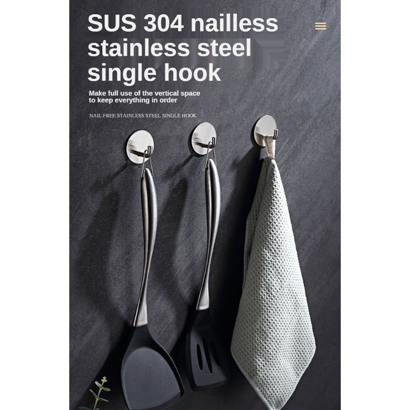 Móc Treo Đồ Dán Tường Tự Dính Màu Đen Tiện Dụng Cho Phòng Ngủ