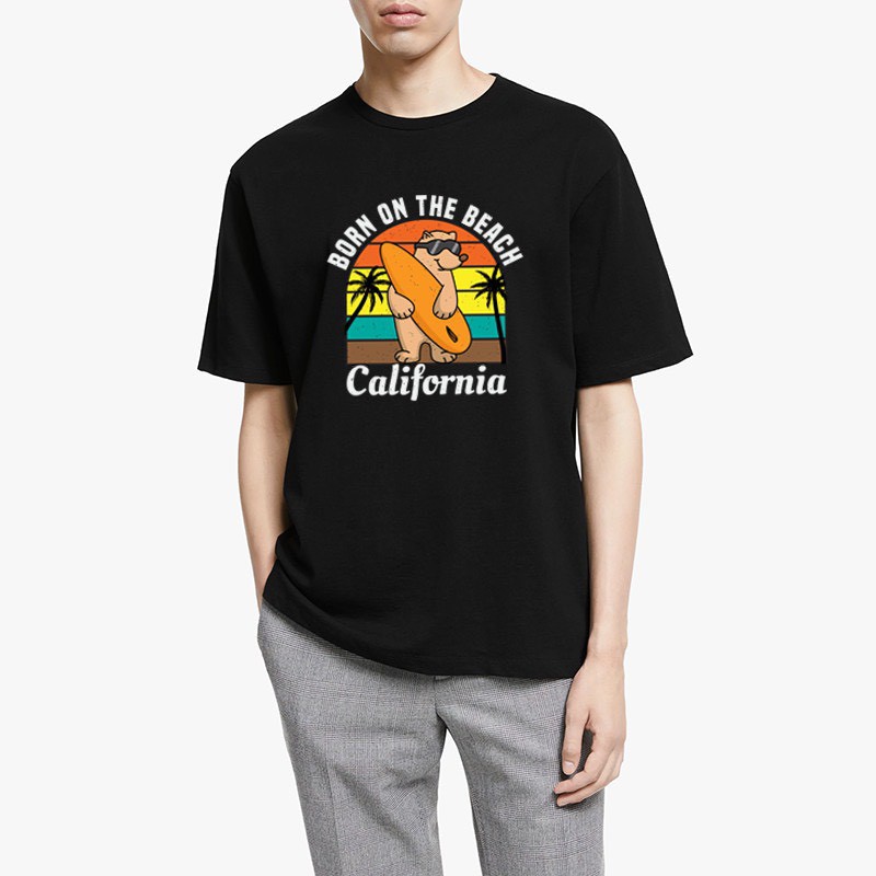 Áo thun tay lỡ The Third phông Unisex nam nữ Cotton oversize form rộng Born on beach T68