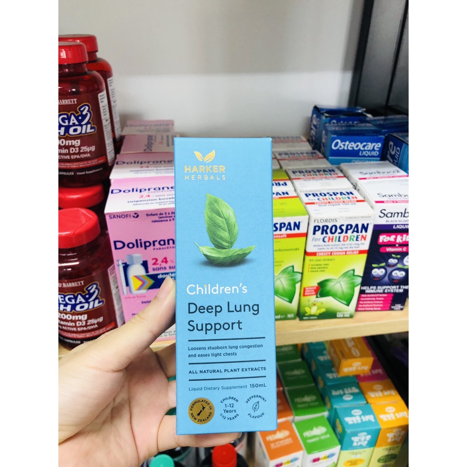 Siro Đẩy Đờm, Long Đờm xanh dương Harker Herbals Deep Lung Support Cho Bé