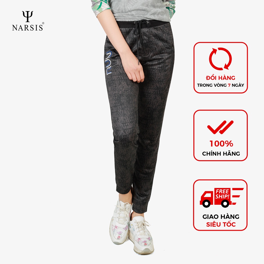 Quần nỉ nữ Narsis P8032 dáng jogger cạp chun có dây rút