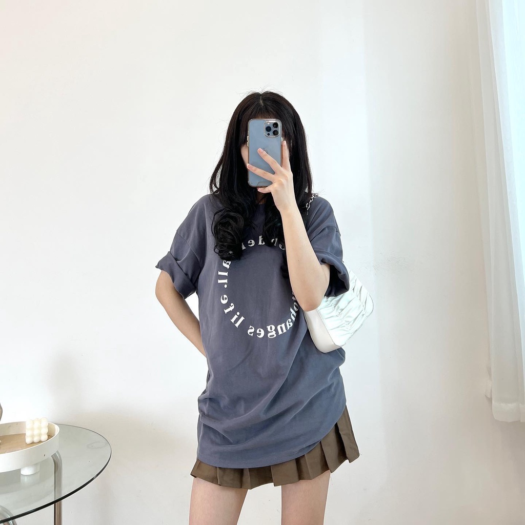 Áo thun 3158 chữ vòng tròn quảng châu thời trang nữ Miho house