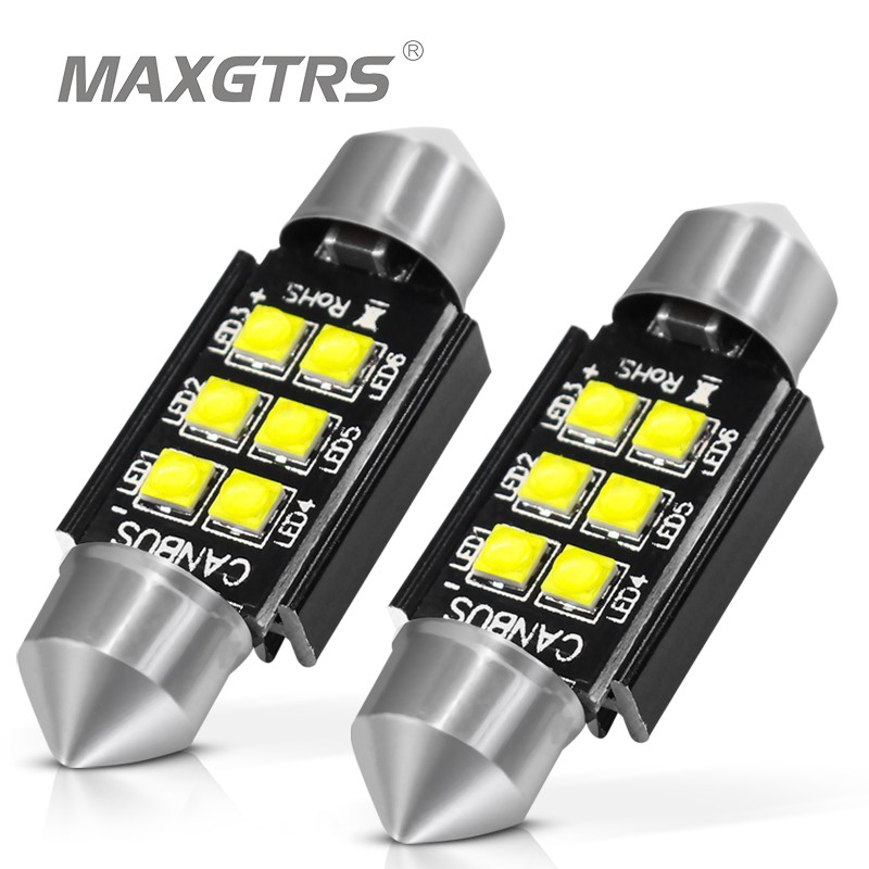 Set 2 chip đèn LED MAXGTRS C5W 15W Cree 12V siêu sáng cho nội thất xe hơi 31/36/39 / 41mm