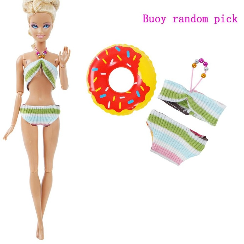 Bộ Đồ Bơi Bikini Có Phao Nổi Đáng Yêu Cho Búp Bê Barbie