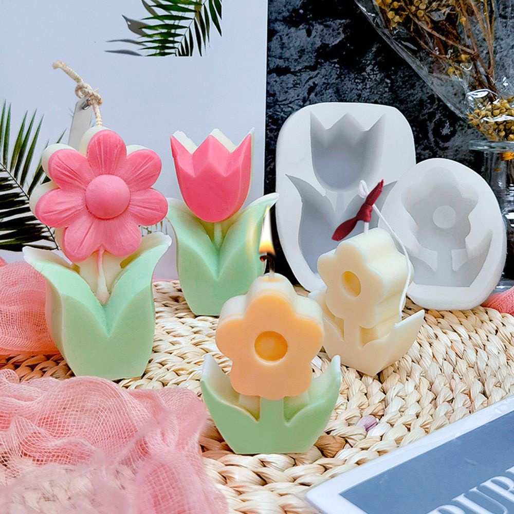 Khuôn Silicone Tạo Hình Làm Nến Hình Hoa Tulip 3D DIY