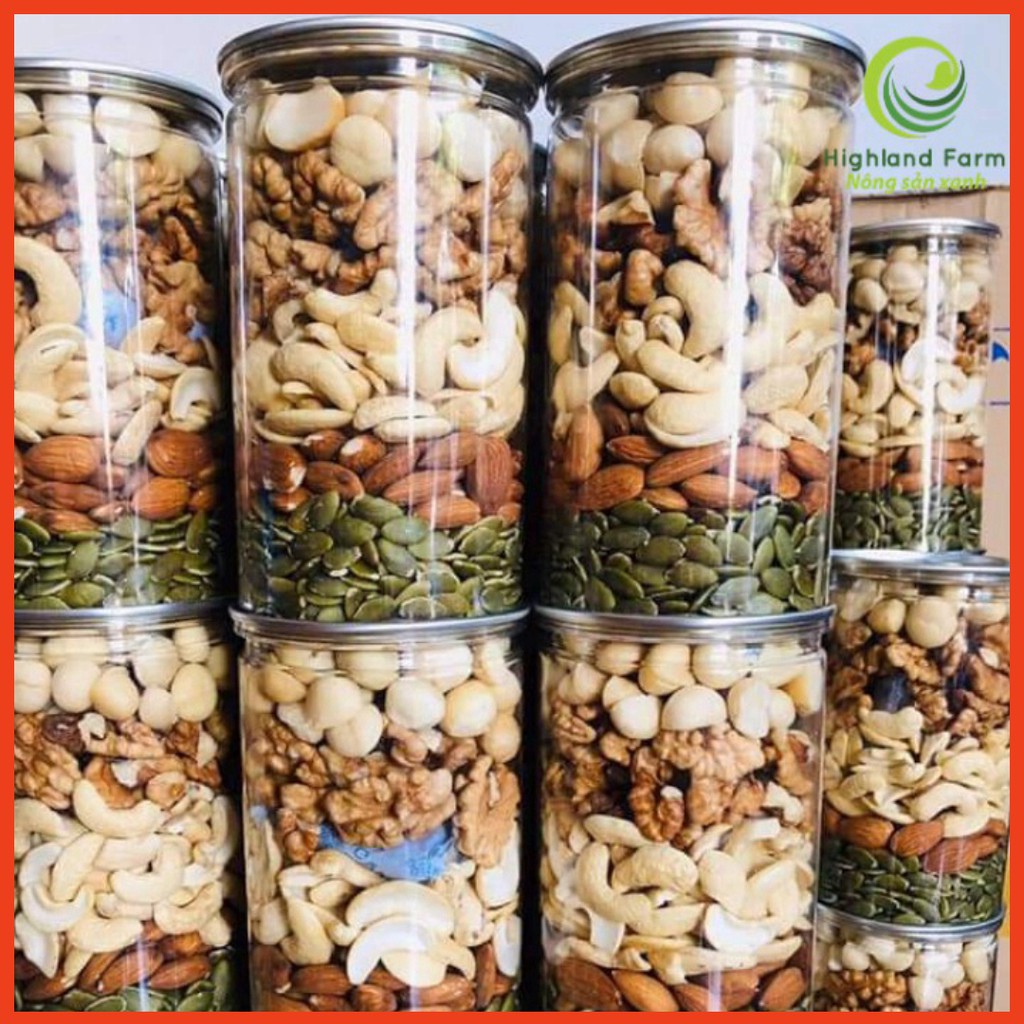 Hạt dinh dưỡng Mixed Nuts 5 loại hạt: Macca, hạnh nhân, óc chó, hạt điều và bí xanh, đã sấy chín, tách vỏ (500gr) Hoàn t