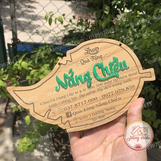 Bảng hiệu hình chiếc lá_ bảng gỗ decor