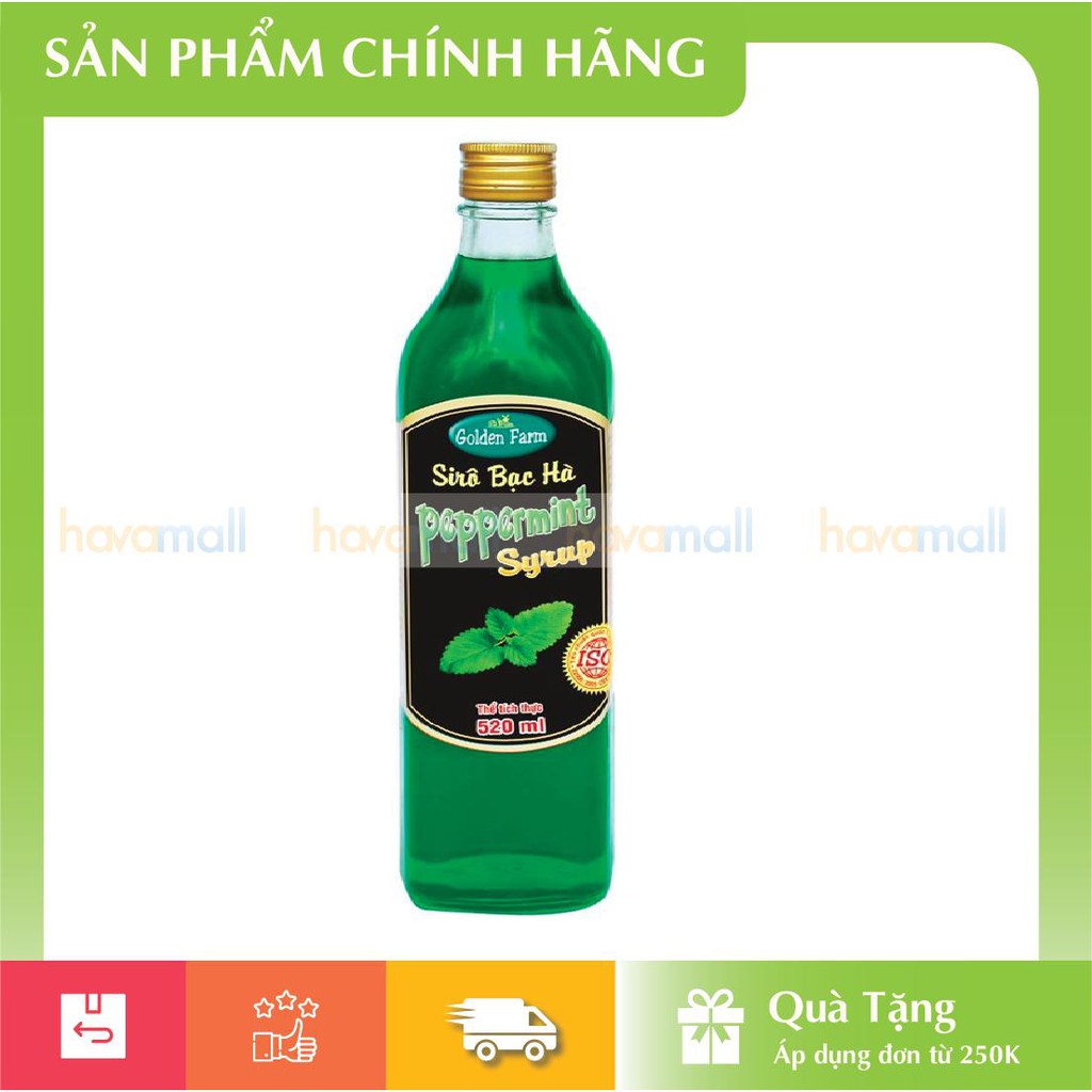 [HÀNG CHÍNH HÃNG] Siro Bạc Hà Golden Farm 520ml