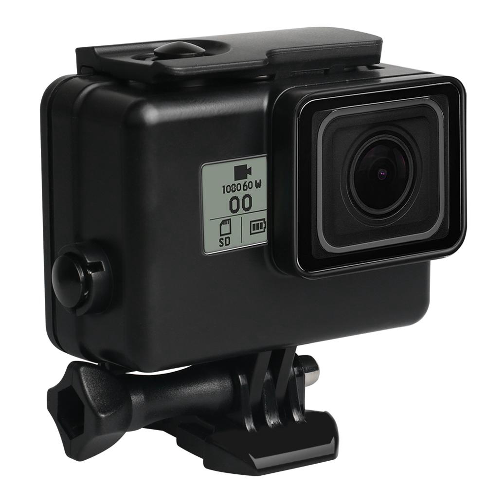 ♚Dom♚Action Camera 45m Waterproof Diving Housing Case for Gopro Hero 5 6 7(Black