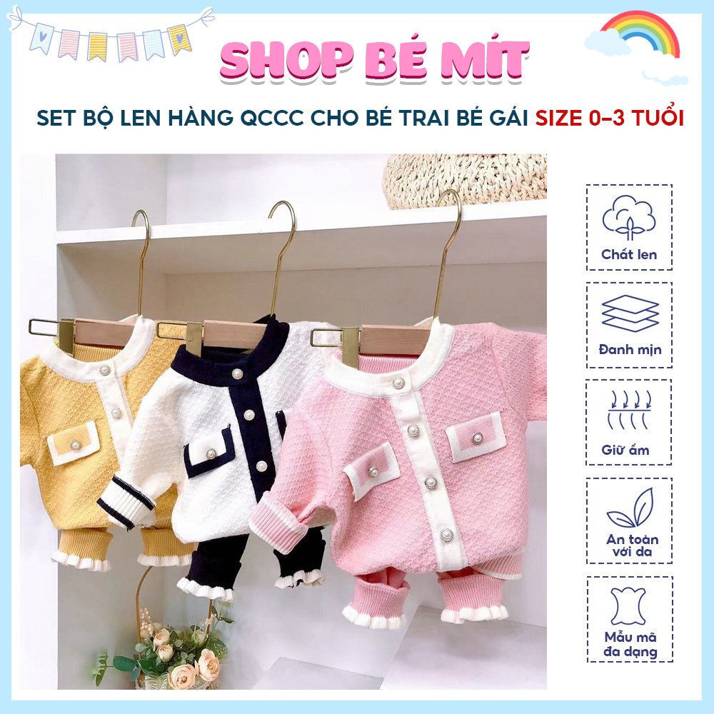 Bộ Len Quảng Châu Nhiều Mẫu Xinh Cho Bé Sơ Sinh 0-3 Tuổi