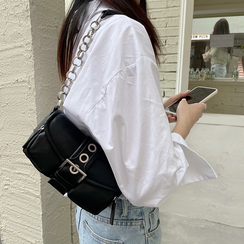 [CÓ SẴN] Kèm ảnh thật TÚI ĐEO VAI THIẾT KẾ ĐỘC ĐÁO TÚI KẸP NÁCH PHỐI XÍCH RETRO PHONG CÁCH HÀN QUỐC