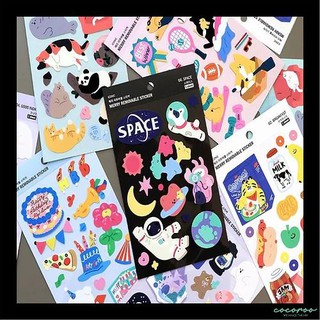 [COCOROO] Han Quoc băng keo tháo rời trang trí / Removable Sticker / Merry, Party, nhãn dán / diary / decor