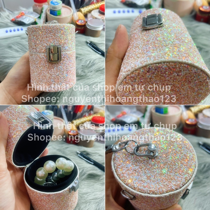 <HÌNH VÀ VIDEO THẬT SHOP EM> TÚI HỘP mini TRÒN -MÀU MỚI PHỐI MÀU KIM tuyến cực đẹp sắc nét ♥️