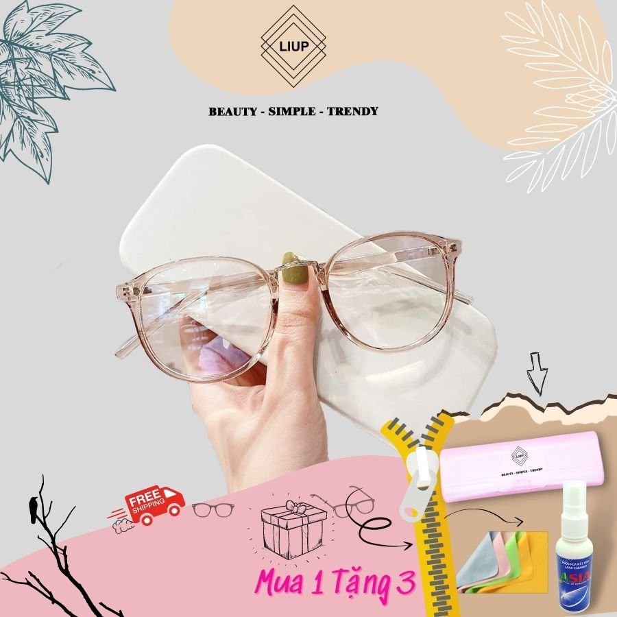 Gọng kính cận nam nữ mắt tròn nhựa dẻo 209 Liupeyewear nhiều màu phù hợp nhiều form mặt thời trang unisex