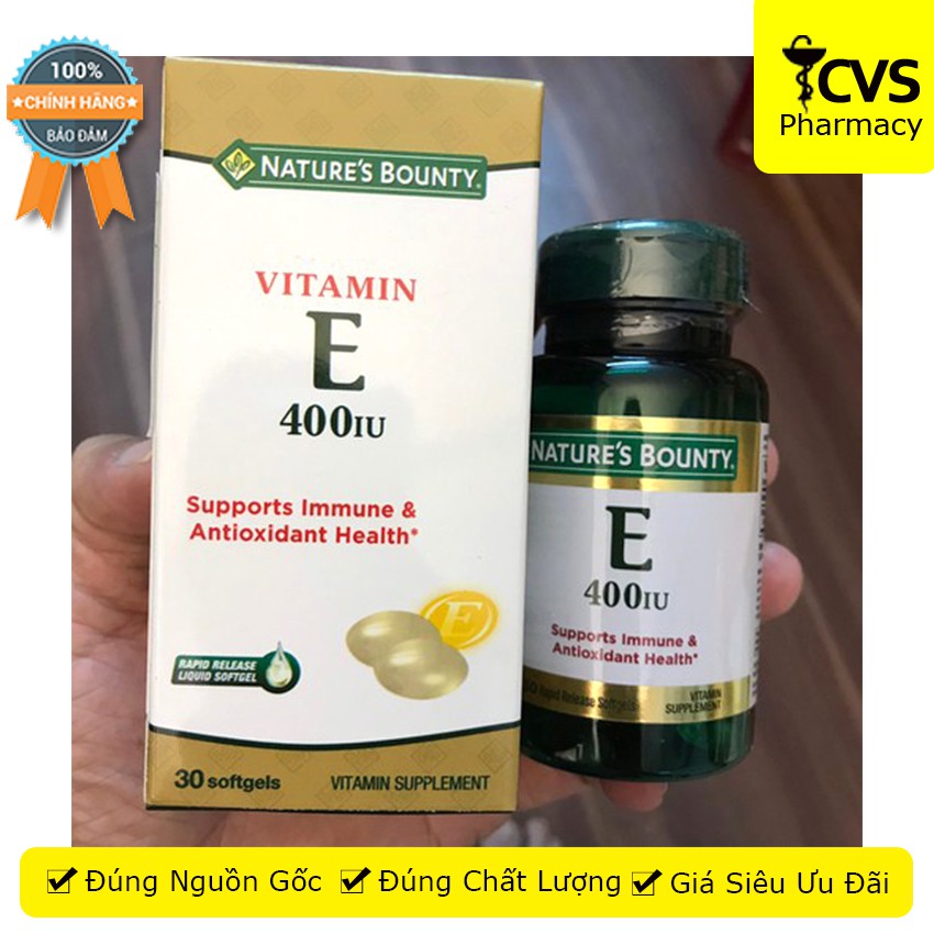 Viên uống Vitamin E 400 IU Nature's Bounty (30 viên)