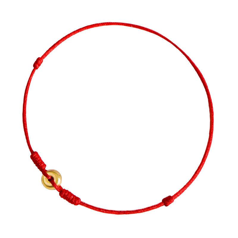 Lắc chân dây đeo màu đỏ hình con hổ dây kép độc đáo