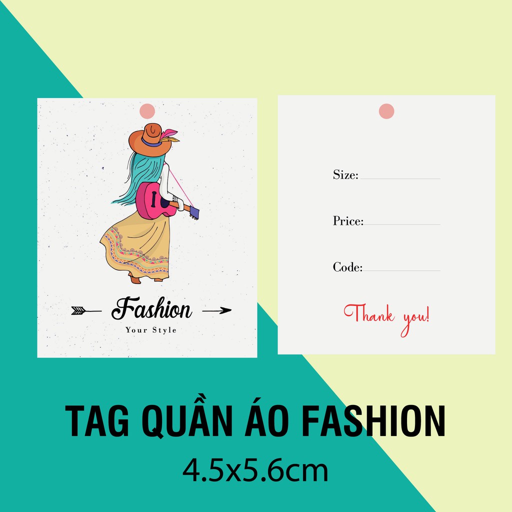 NHÃN MÁC TAG QUẦN ÁO giúp nâng cao thương hiệu quần áo - Giấy bìa cứng cán màng sang trọng 100 cái mẫu 23