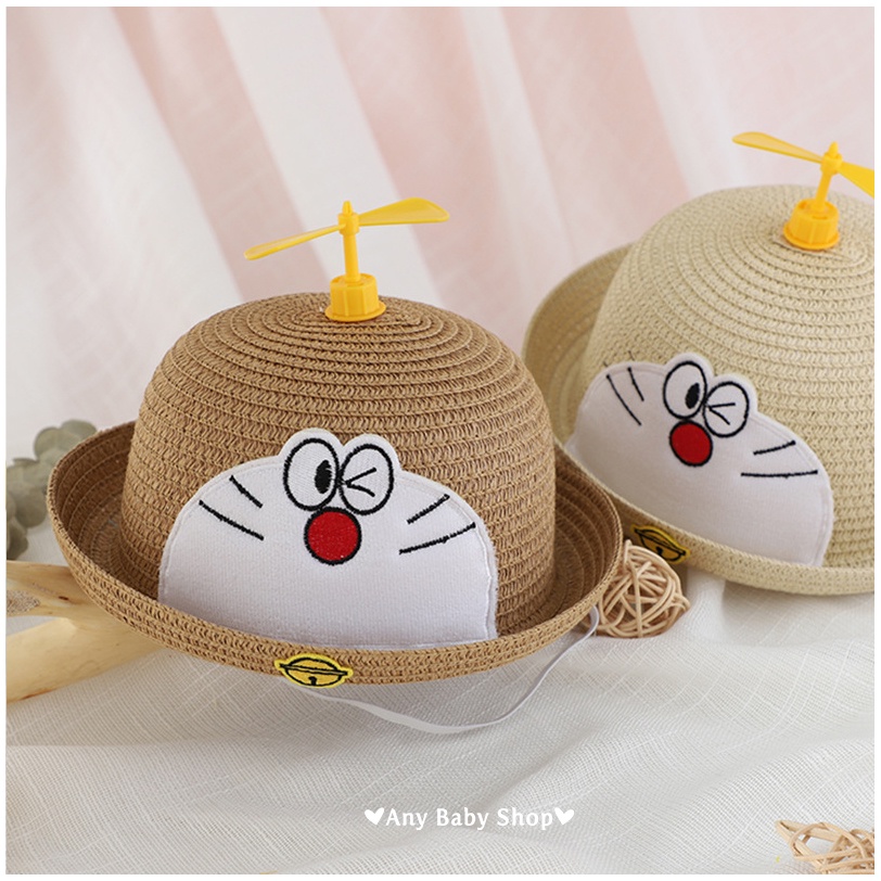Nón cói cho bé trai bé gái hình mèo Đôremon có chong chóng cute với nhiều màu xinh yêu(hàng có sẵn)  ❣❣