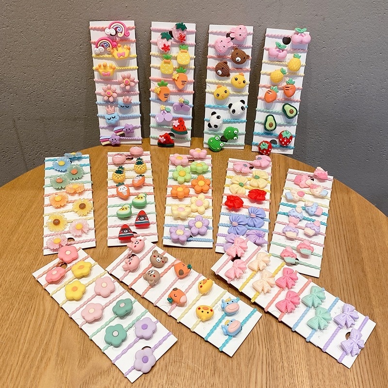 Dây Buộc Tóc Cao Su Cỡ Nhỏ Không Đau Họa Tiết Hoạt Hình Thời Trang Cho Bé