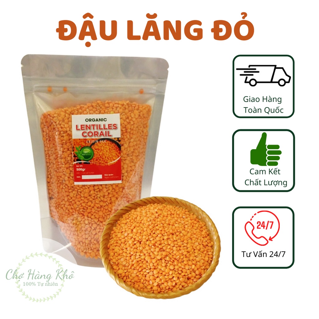 500G Đậu Lăng Đỏ nhập khẩu không biến đổi gen làm sữa hạt đồ/ ăn dặm cho bé