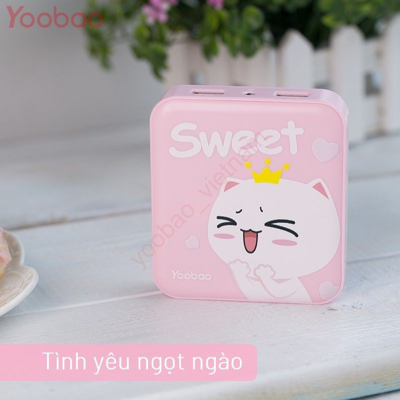 Sạc Dự Phòng Yoobao YB-6024 10000mAh Thiết Kế Dễ Thương Nhiều Mẫu Đẹp (Tặng Túi + Cáp Sạc)