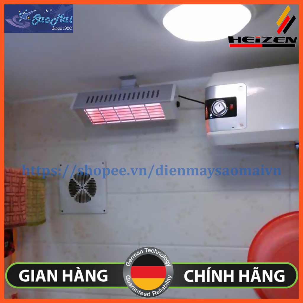 Đèn sưởi nhà tắm Heizen HEIT610 sưởi hồng ngoại không chói mắt 1000W