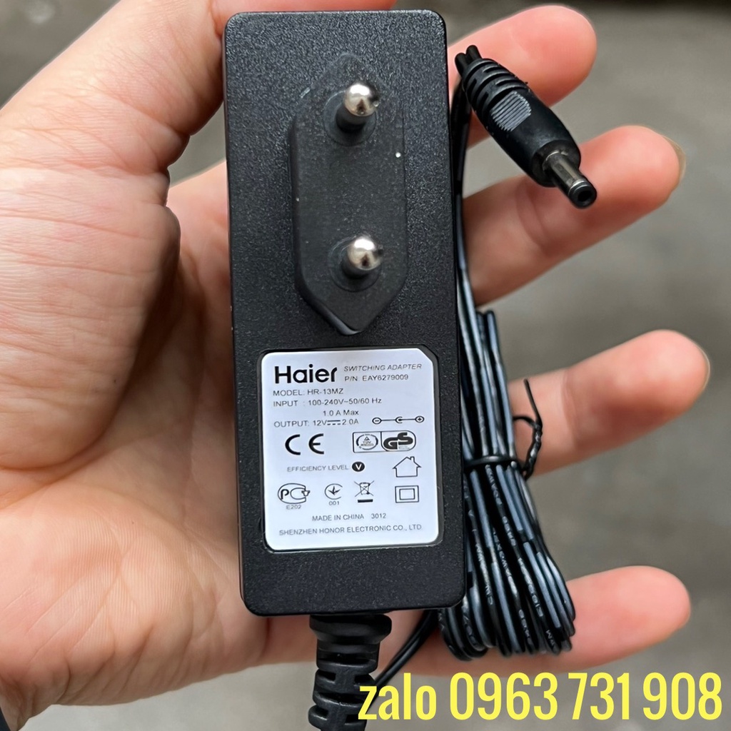 Sạc laptop Haier 12v 2A