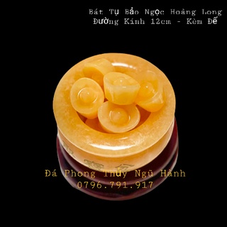 Bát tụ bảo đá ngọc hoàng long - đường kính 12cm
