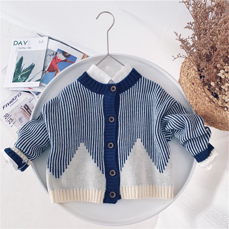 Áo khoác Cardigan dệt kim phong cách Hàn quốc cho bé trai