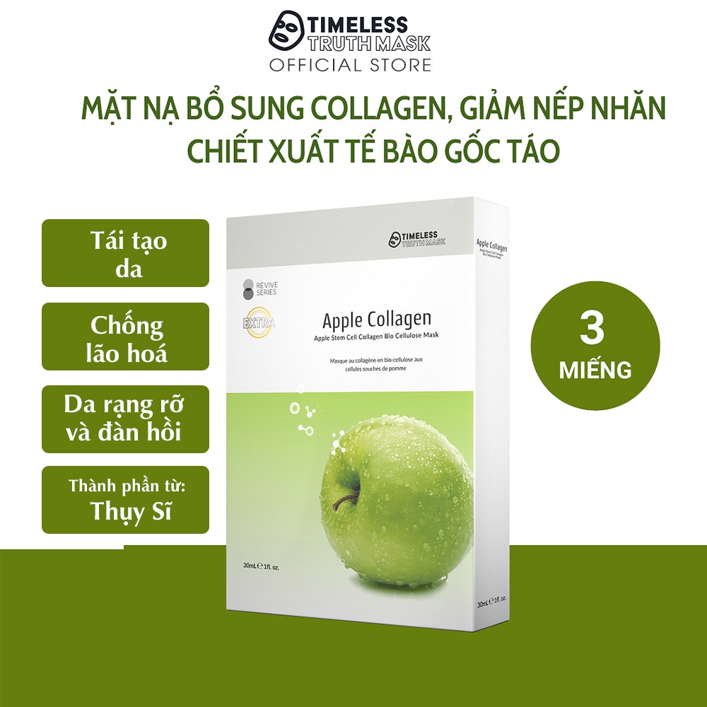 Mặt Nạ Cao Cấp Sáng Da và Tăng Cường Collagen TIMELESS TRUTH MASK Tặng 2 Mặt Nạ Mắt Chống Nhăn Bio (30ml/miếng)