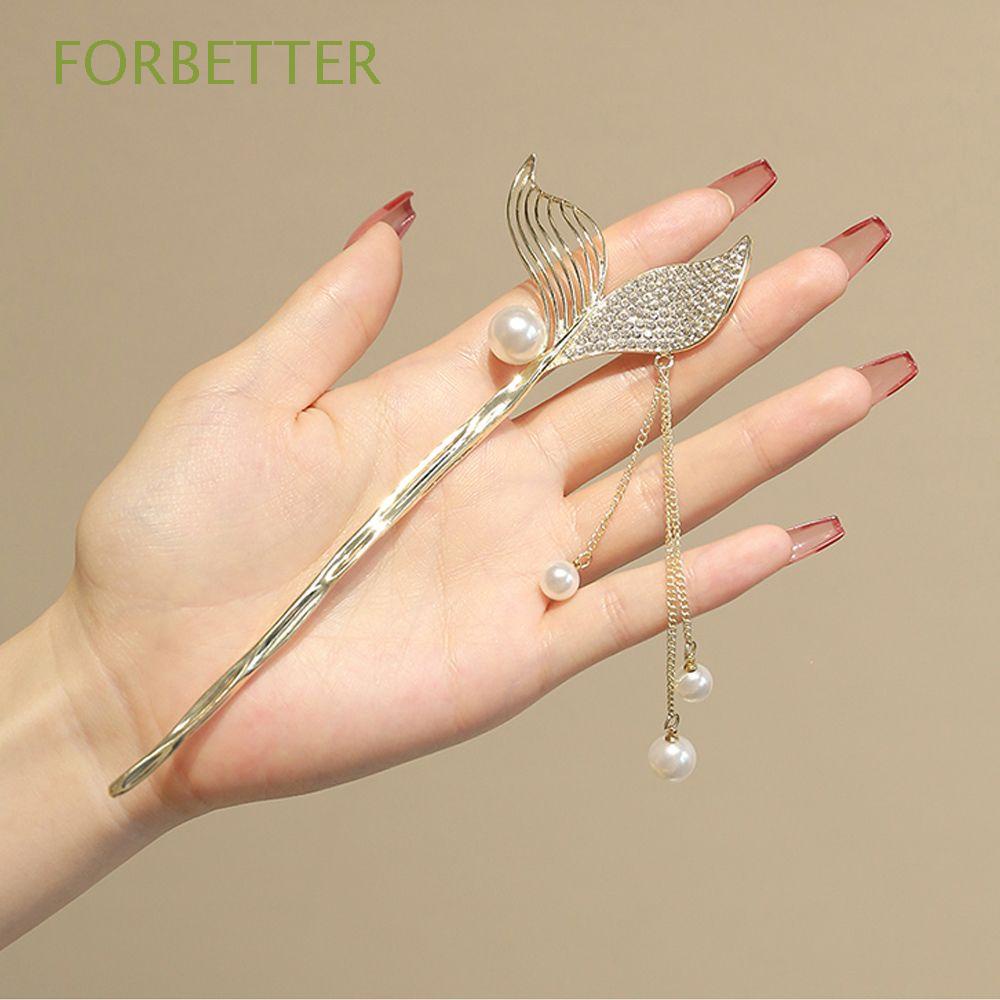 Trâm Cài Tóc Đuôi Cá Đính Đá Zircon Phong Cách Trung Hoa Thanh Lịch Cho Nữ