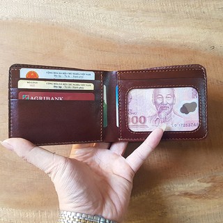 Ví da nam - da bò xịn - đồ da thủ công - màu nâu bv0192