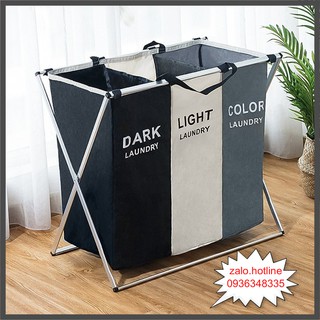 Giỏ Đựng Đồ Và Phân Loại Quần Áo 3 Ngăn Tiện Ích Dành Cho Phòng Tắm
