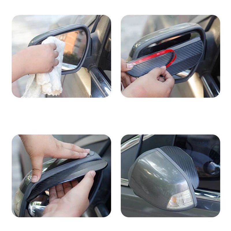 Tấm Chắn Mưa Bằng Sợi carbon Dày Dặn Cho Gương Chiếu Hậu Xe Hơi