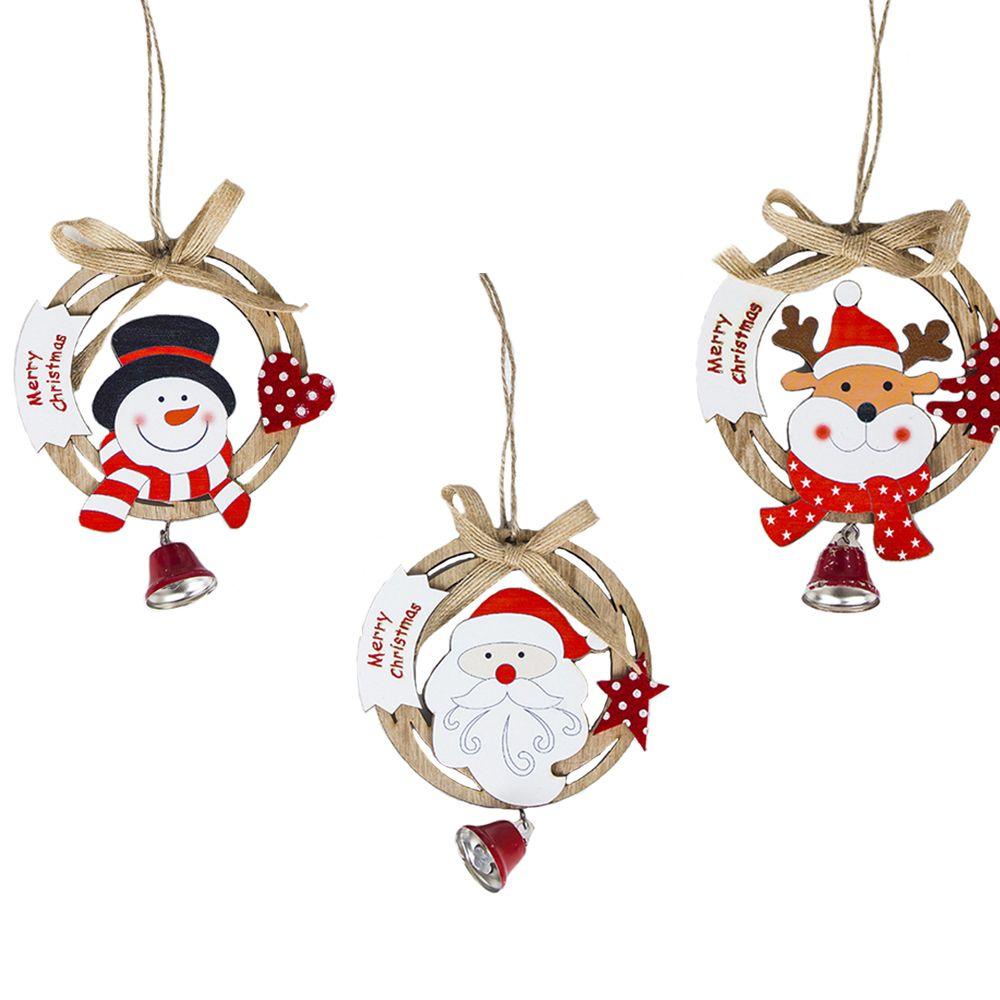 ZAIJIE24 Phụ Kiện Treo Trang Trí Giáng Sinh Bằng Gỗ Hình Người Tuyết DIY