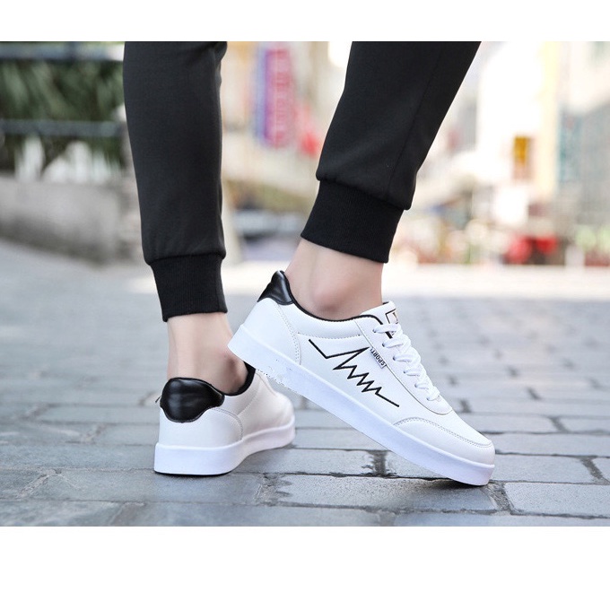 Giày thể thao sneaker nam thêu Nhịp Tim Đen Cá Tính