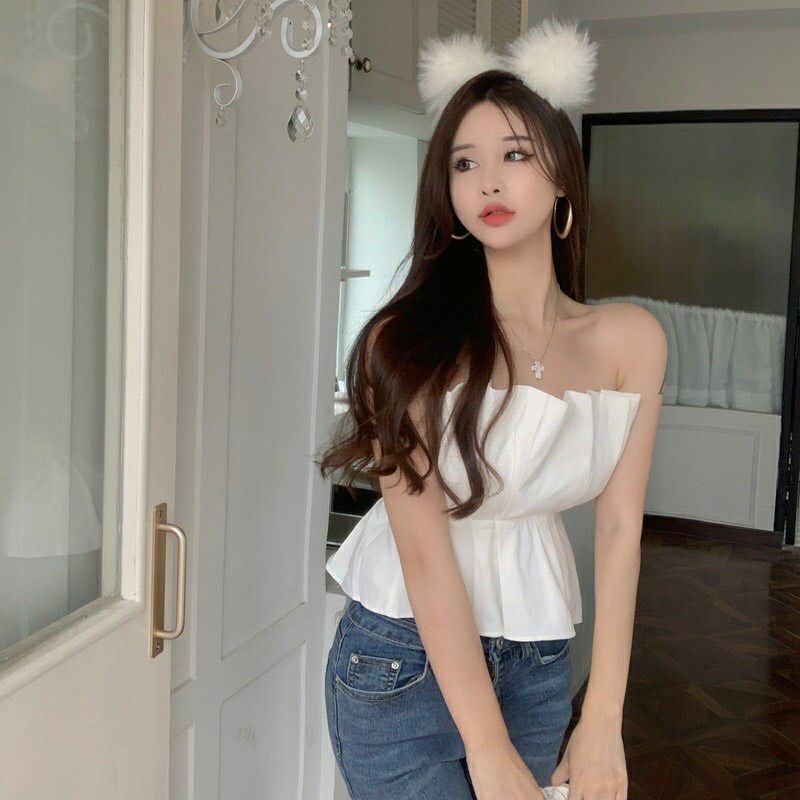 Áo ống nếp gấp có dây kéo sau phong cách - BB | BigBuy360 - bigbuy360.vn