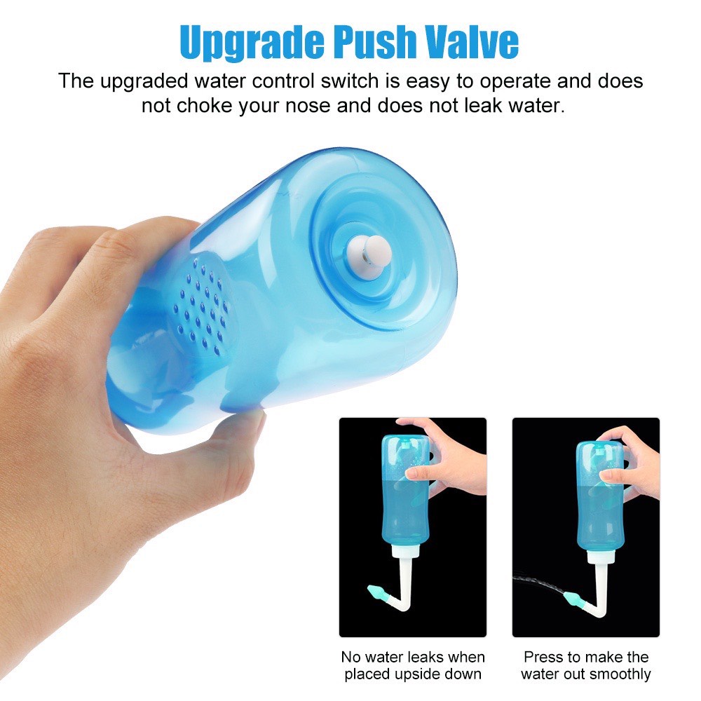 Bình rửa mũi tiện lợi 300ml 2 vòi cho bé và người lớn WATERPULSE