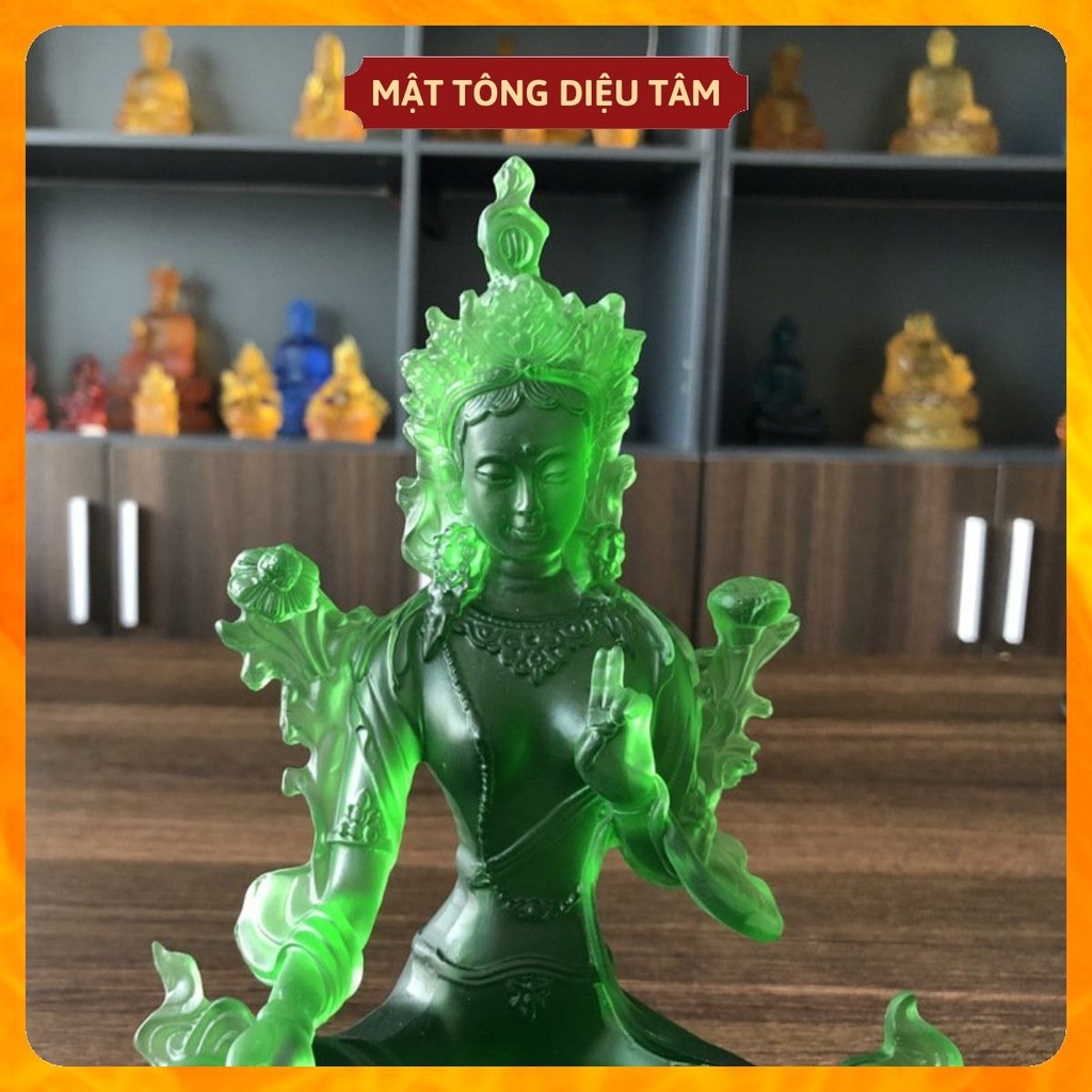 Tượng đức tara xanh lục độ phật mẫu Mã LL12,5cm