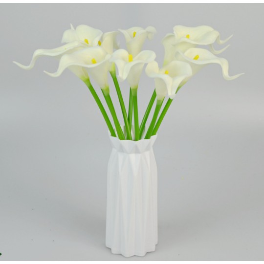 Hoa giả- hoa rum calla lily cao su mini  cao cấp cành dài 34 cm siêu đẹp