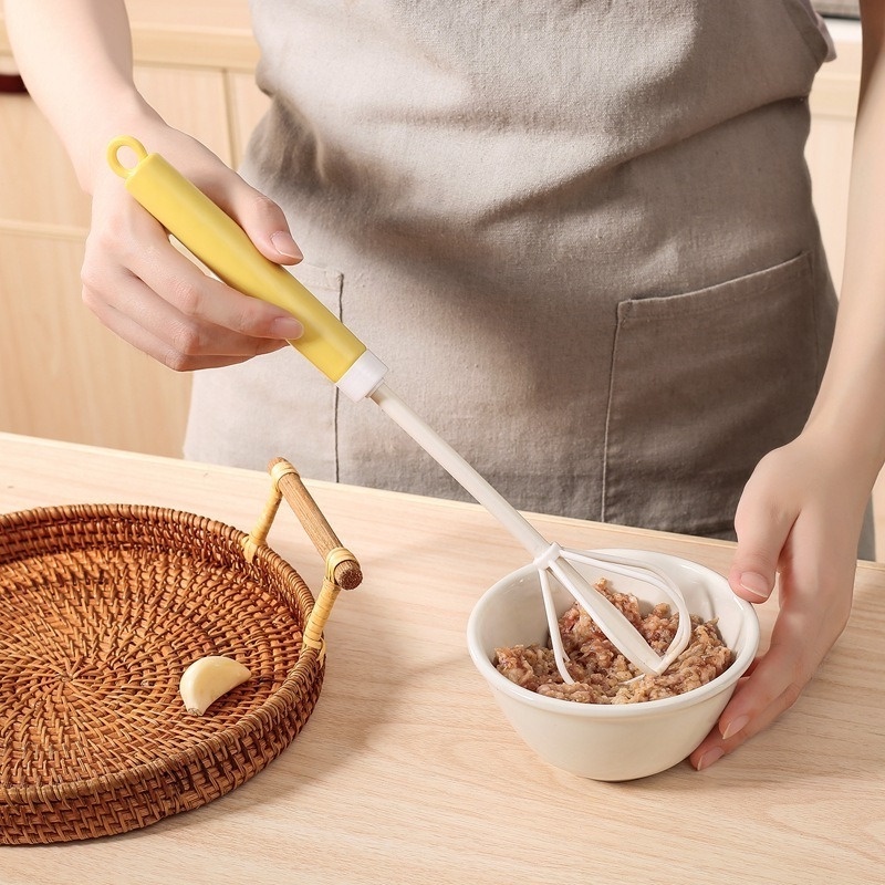 Dụng cụ nhà bếp máy đánh trứng cầm tay bằng nhựa xoay bán tự động Máy trộn kem làm bánh.