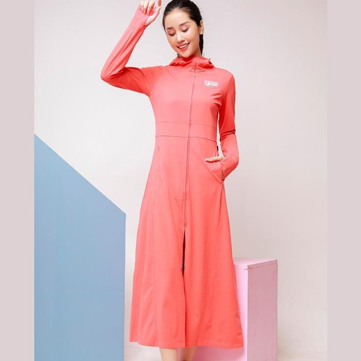 Áo chống nắng nữ liền váy dài SUNFLY, cản tia UV, co giãn SA9207 !