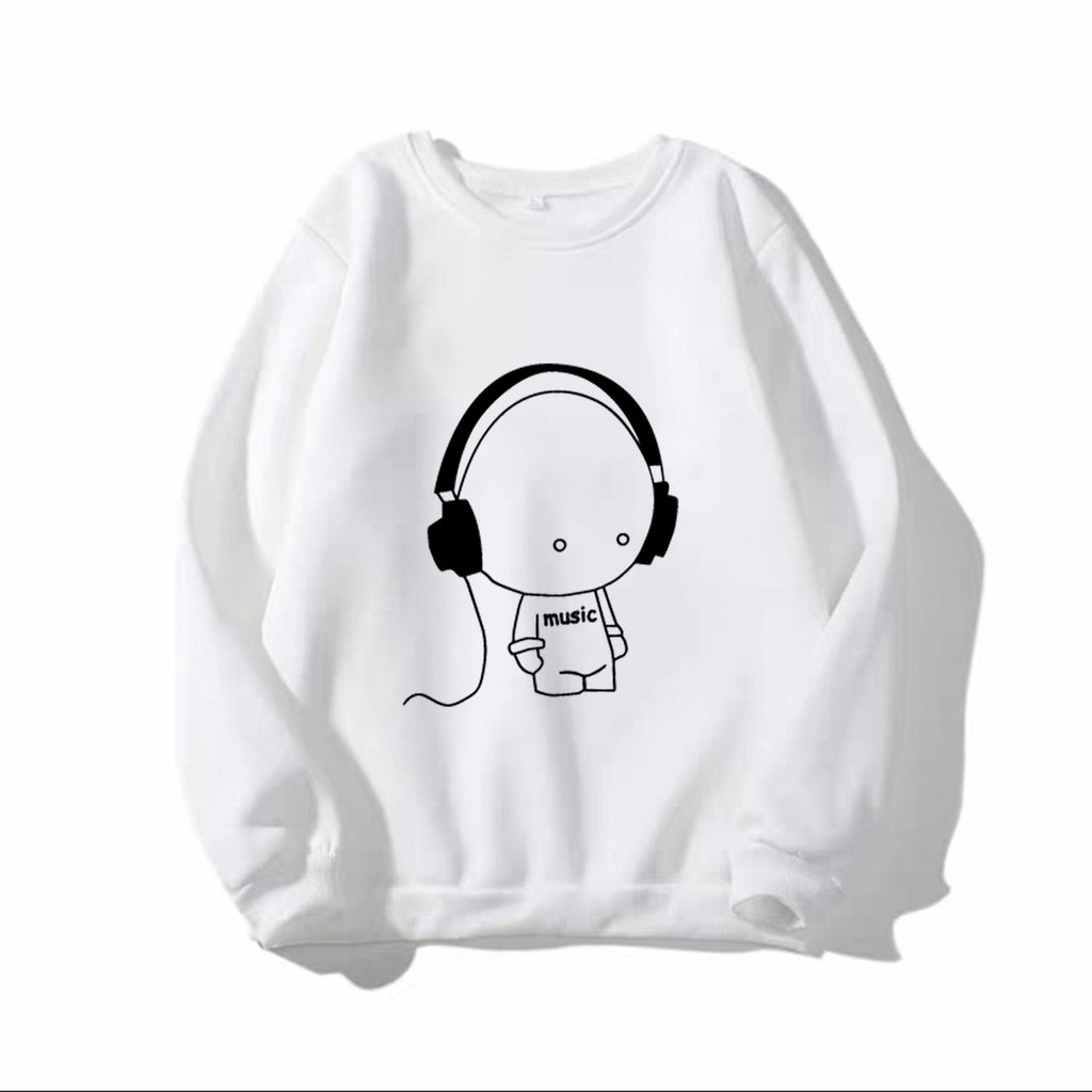 Áo sweater nam nữ in nhok music siêu cute