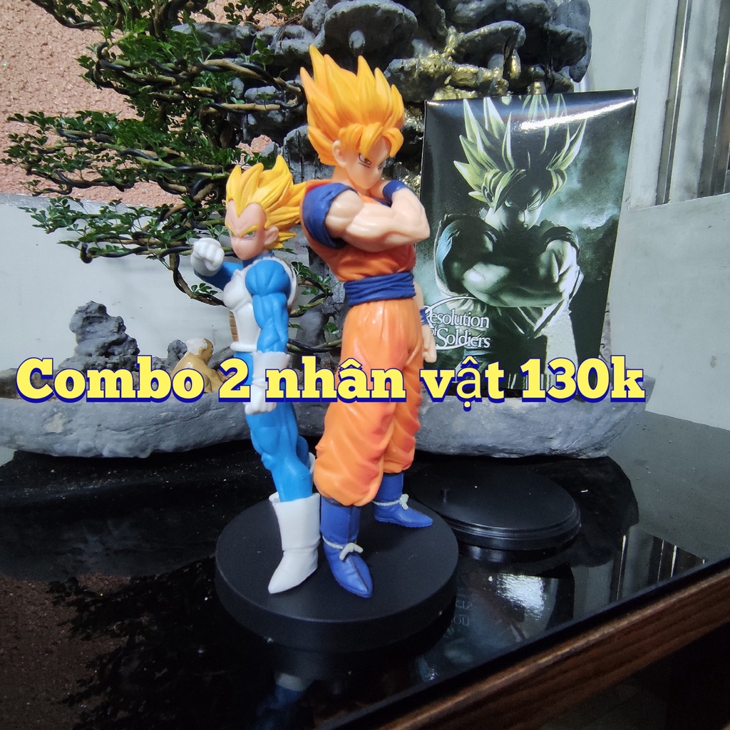 [COMBO 2 EM] Mô hình cao cấp Son Goku super saiyan ÔM VAI [20cm] Dragonball 7 viên ngọc rồng figure đồ chơi Dragon Ball