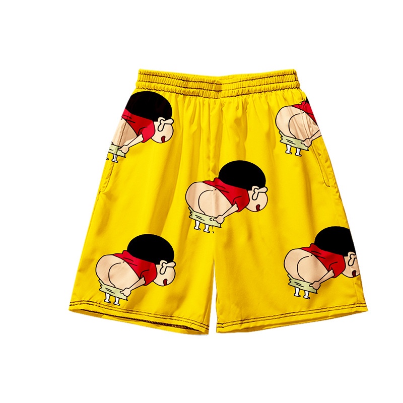Quần Short Đi Biển In Hoạt Hình Shin-Chan Thời Trang Mùa Hè 2020 Nhanh Khô Cho Nam Và Nữ