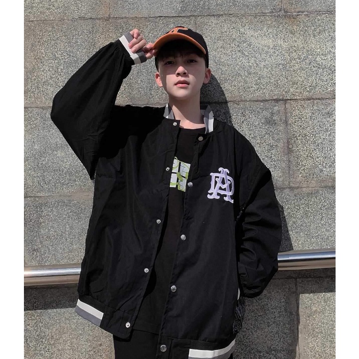 Áo khoác bomber bóng chày dù 2 lớp nam nữ varsity jacket unisex form rộng basic KIITA CLOTHING