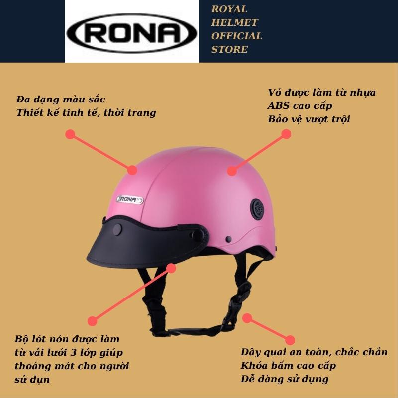 Mũ bảo hiểm nửa đầu RONA sơn R5 freesize có thông gió, bảo hành 12 tháng